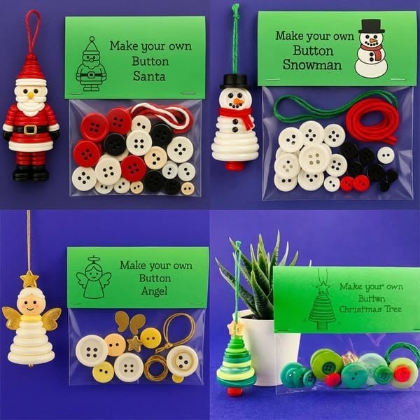 ☃️ DIY Button Snowman Ornament Kit