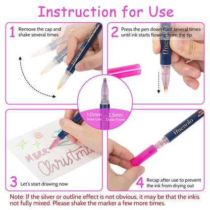 🎨Outline Shimmer Markers