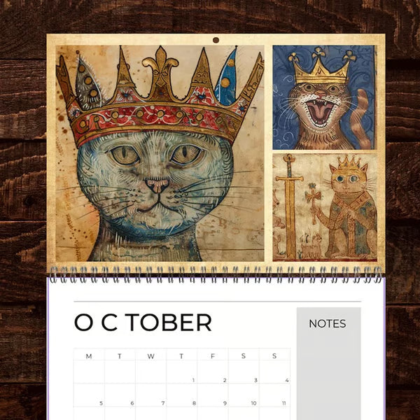 🐱🗓️Medieval Cats with Crowns Calendar 2026