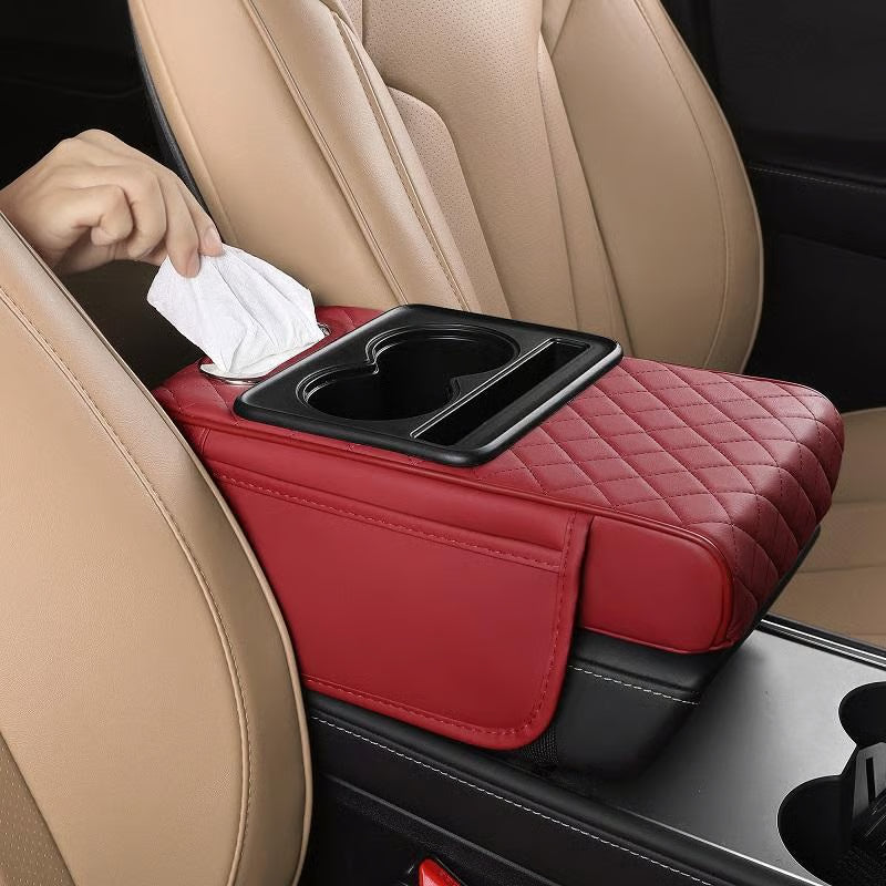 🏆Multifunctional PU Leather Car Armrest Box Mat