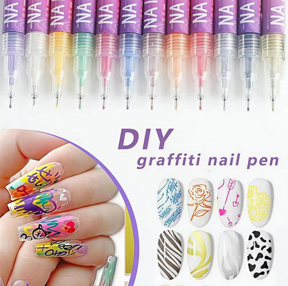 🎨12 Colors Nail Art Pens Set