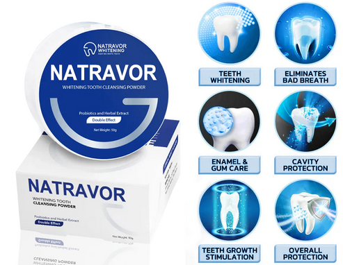 Natravor™ Whitening Tooth Cleansing Powder 🦷Obtain American Dental Association (ADA) Certification (Treats periodontitis and mouth ulcers, prevents tooth loss, and repairs gum recession)
