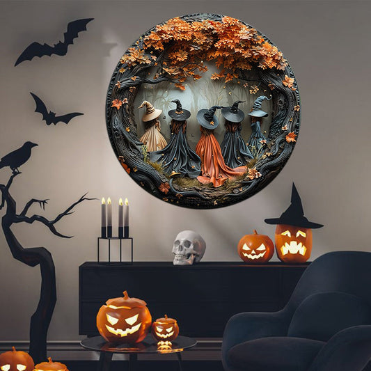 🔥Last Day 50% Beautiful Witches - Personalized Witch Round Metal Sign