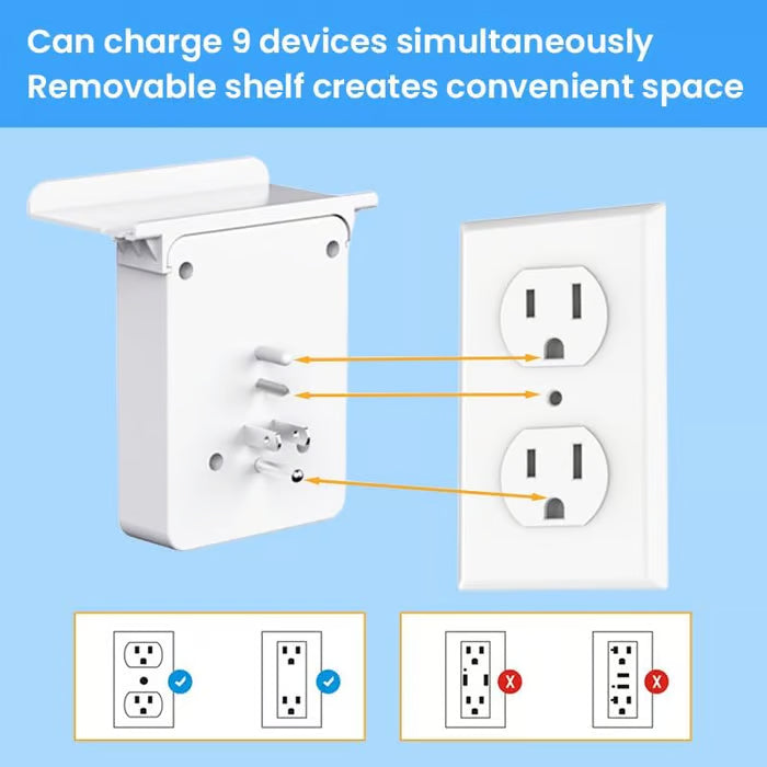 💥🎁Wall Outlet Extender with Shelf Night