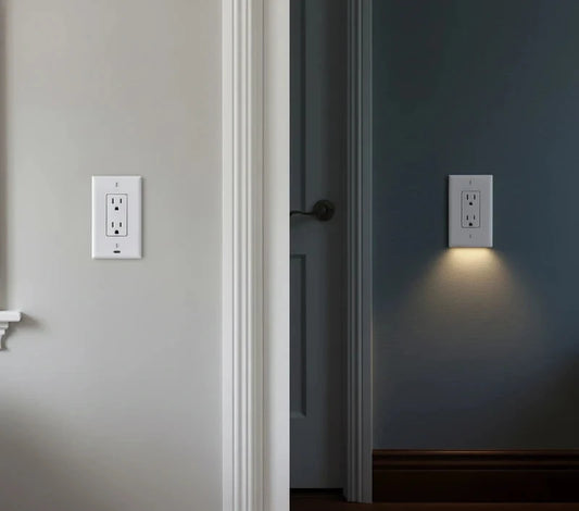 Outlet Cover with Integrated LED Night Light