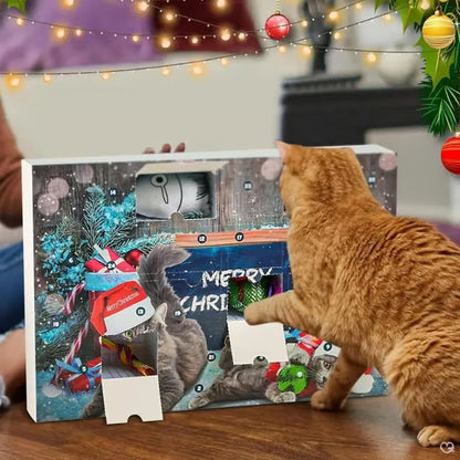 🏆Hot Sale⚡2025 Advent Calendar Series - Cat Feathers Countdown Set for Christmas 24-Day Interactive Toy Experience for Cat Enthusiasts