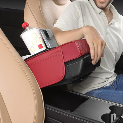 🏆Multifunctional PU Leather Car Armrest Box Mat