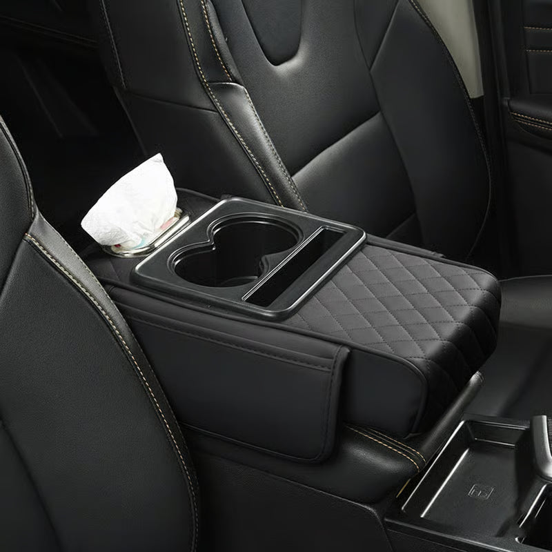 🏆Multifunctional PU Leather Car Armrest Box Mat