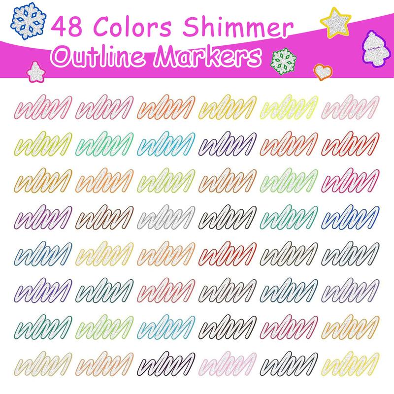 🎨Outline Shimmer Markers