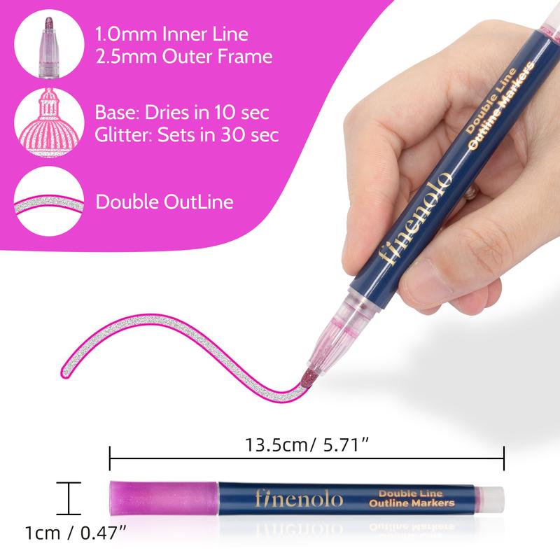 🎨Outline Shimmer Markers