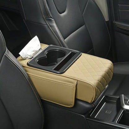 🏆Multifunctional PU Leather Car Armrest Box Mat