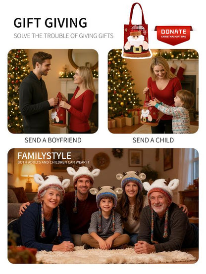 🦌Original design Festive Christmas Antler Hat