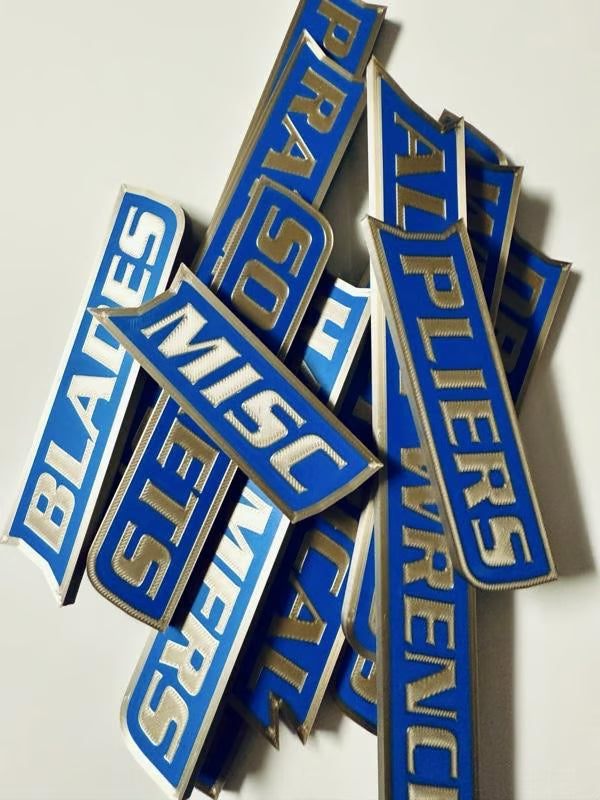 Custom Premium Magnetic Toolbox Labels for Tool Organization - 12 Pack of High Quality Magnets