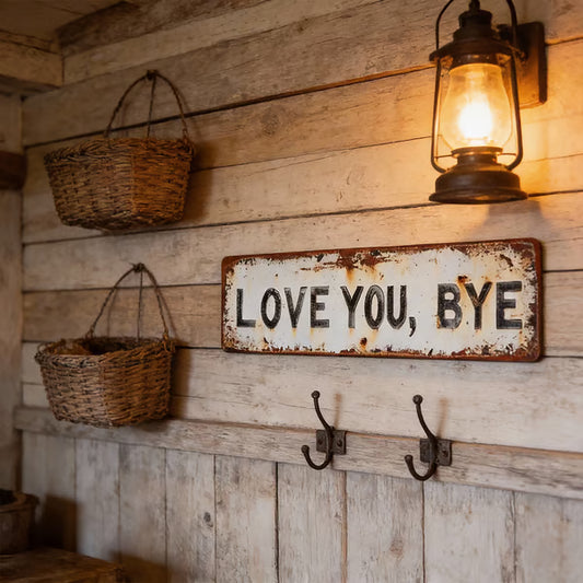 "Love You, Bye" Metal Sign