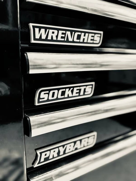 Custom Premium Magnetic Toolbox Labels for Tool Organization - 12 Pack of High Quality Magnets