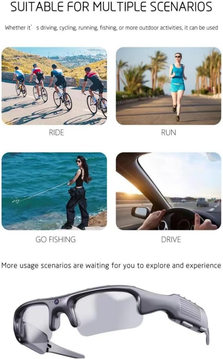 🎥👓Camera Glasses Smart HD 1080P WiFi Sports Glasses with Camera Video 32G(✨3-Year Warranty)