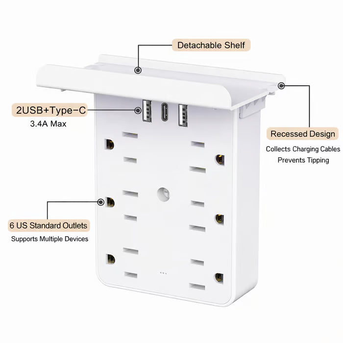 💥🎁Wall Outlet Extender with Shelf Night