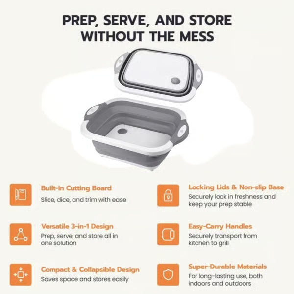 🔥🌡️🍗🥗BBQ & Meal Prep Tub | Collapsible Prep Tub🍖🏕️