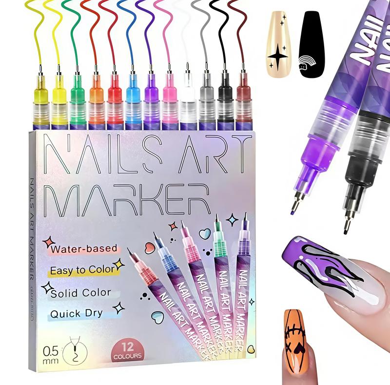 🎨12 Colors Nail Art Pens Set