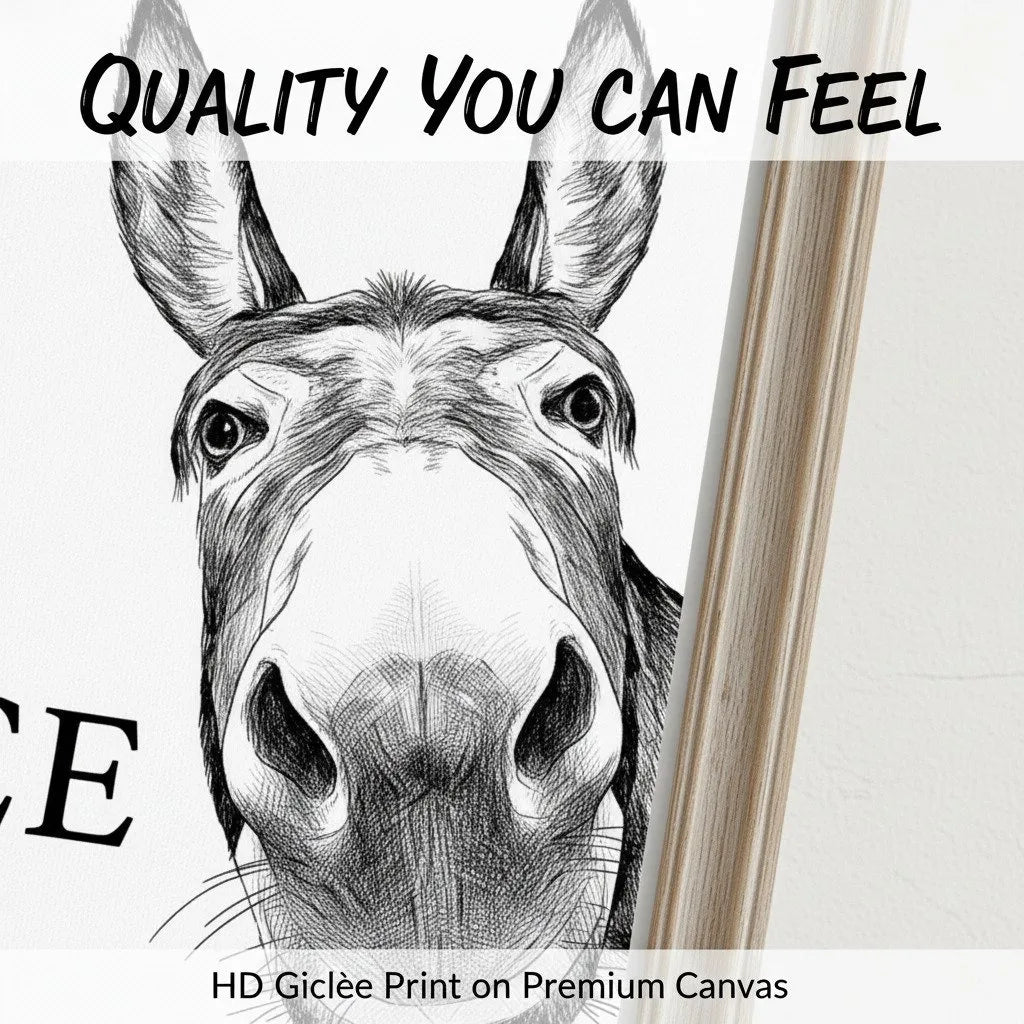 🔥🔥New Year 49% Off--Funny Bathroom Wall Art - "Nice Ass" Donkey Print(No Frame)