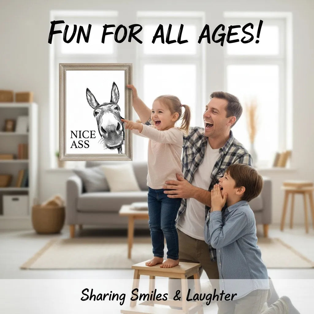 🔥🔥New Year 49% Off--Funny Bathroom Wall Art - "Nice Ass" Donkey Print(No Frame)