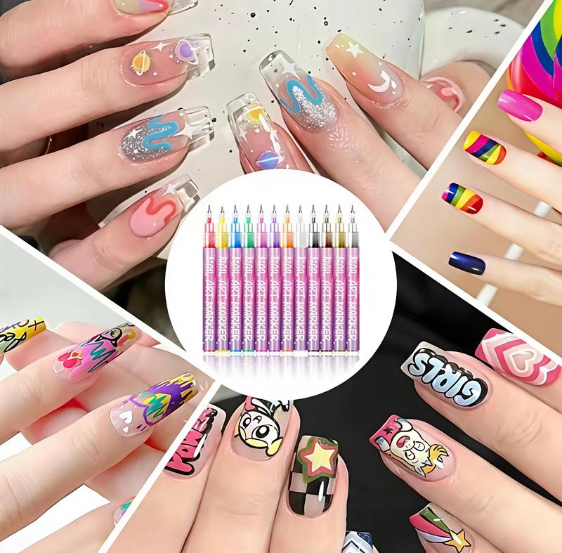 🎨12 Colors Nail Art Pens Set
