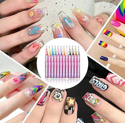 🎨12 Colors Nail Art Pens Set