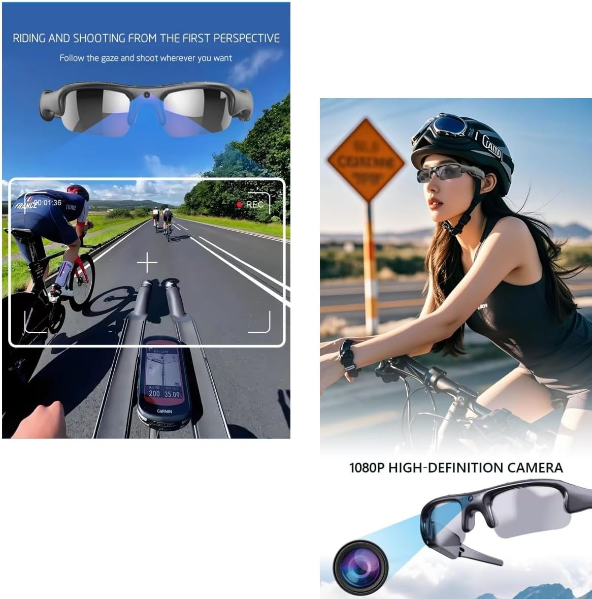 🎥👓Camera Glasses Smart HD 1080P WiFi Sports Glasses with Camera Video 32G(✨3-Year Warranty)
