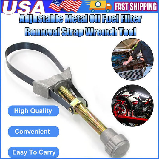 🔥USA NEW Auto Car Diameter Adjustable Oil Filter Removal Strap Wrench Tool