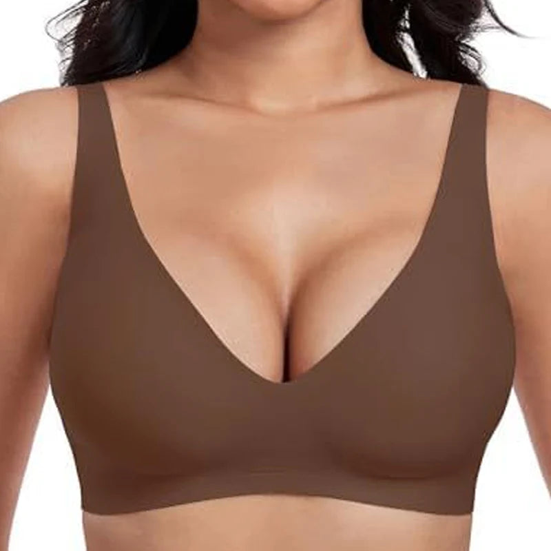 🎁LAST DAY SALE 50% OFF - 🔥Womens Comfortable Wireless Bras Push Up Bralettes Seamless Tshirts Bras Deep V Everyday Bras