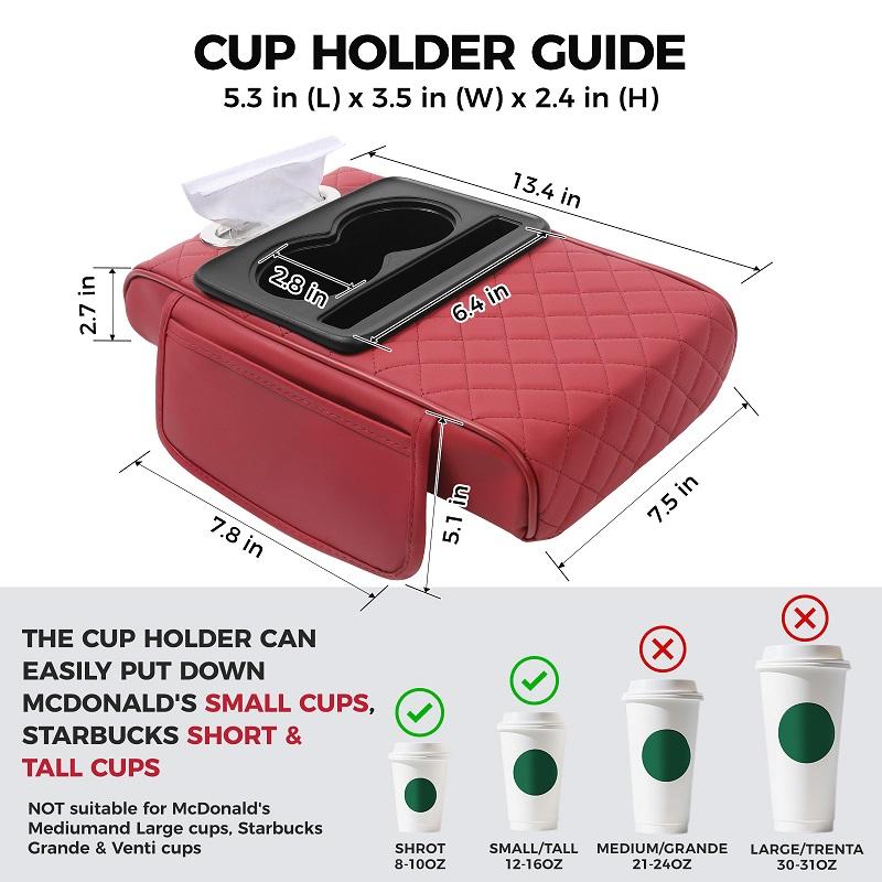 🏆Multifunctional PU Leather Car Armrest Box Mat